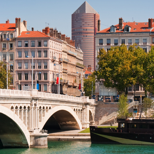Lyon, pont sur le Rhône — zone d'intervention des Vélos d'Hugo